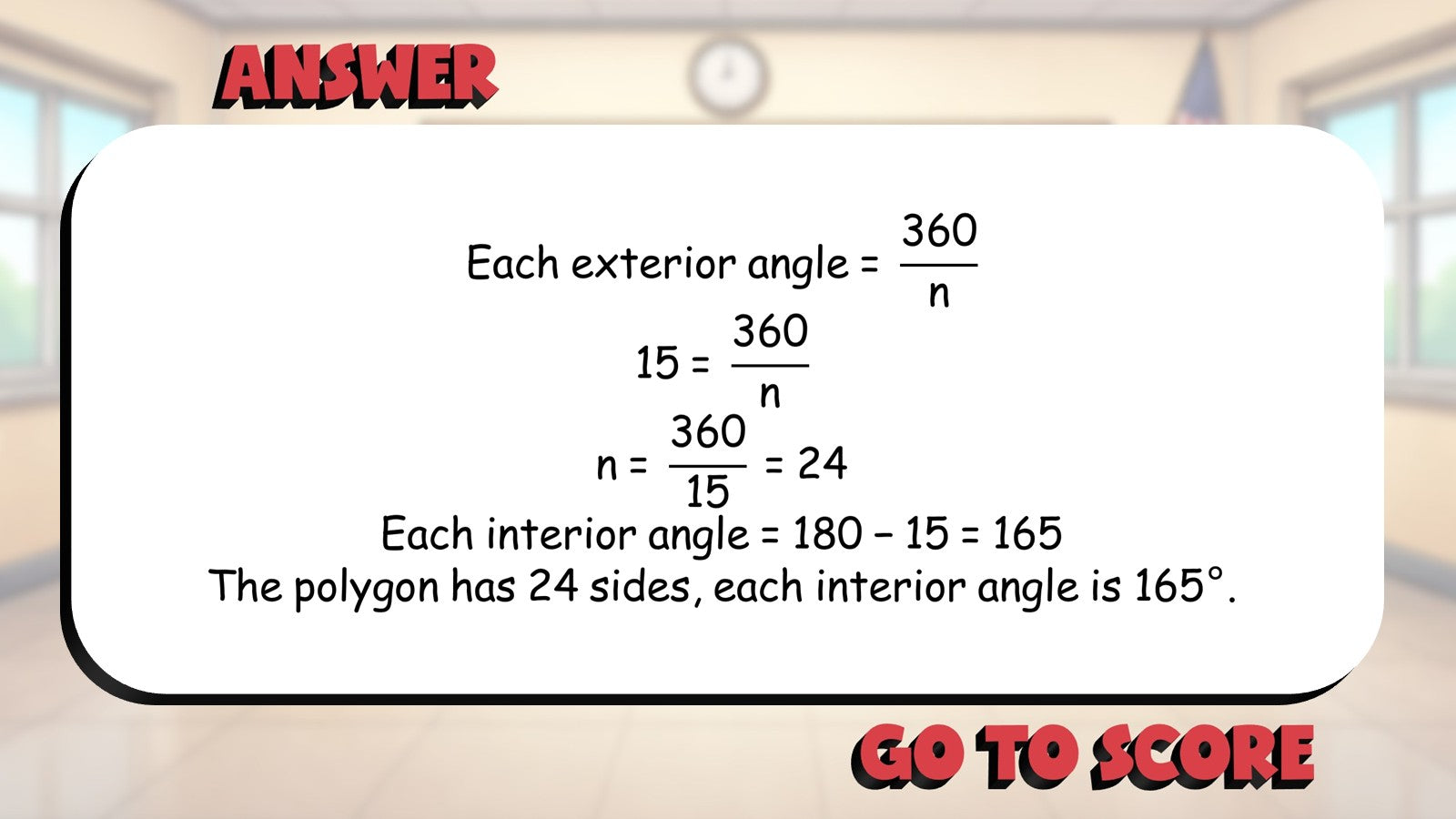 Exterior Angle Sum BIG TERRIBLE GAME - No Prep Geometry Math Review Activity