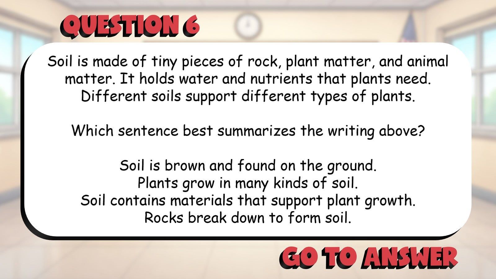 Select the Best Summary Sentence BIG TERRIBLE GAME - No Prep Grade 4 ELA Review