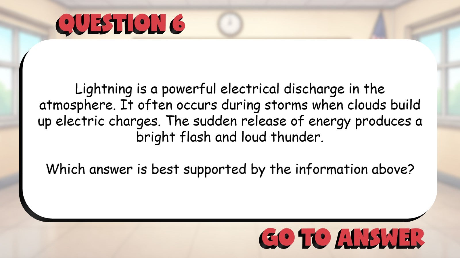 Identify the Best Answer from Text BIG TERRIBLE GAME - Grade 4 ELA Review