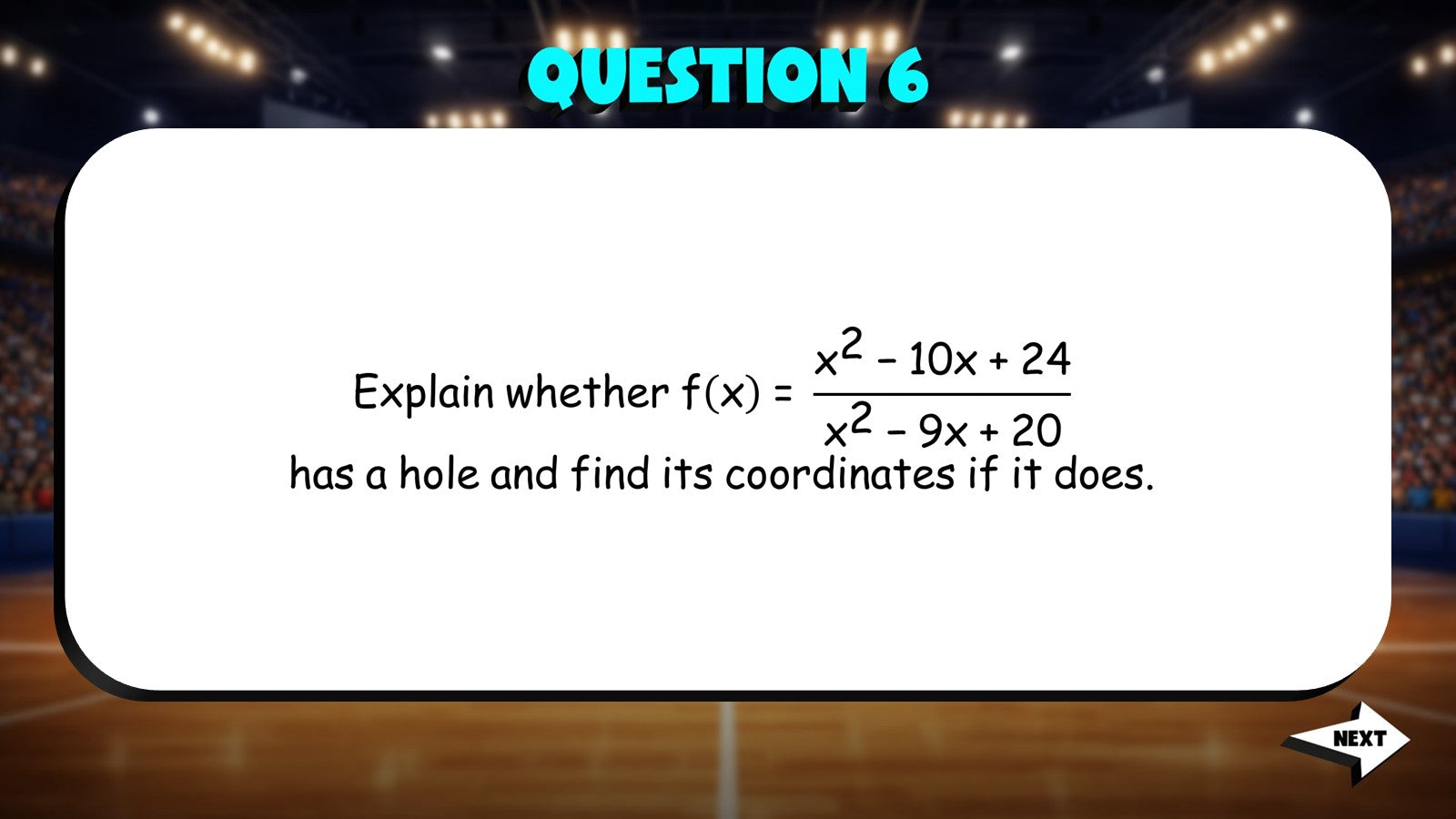 Holes in Rational Functions TRASHKETBALL Math Game - No Prep Algebra 2 Review