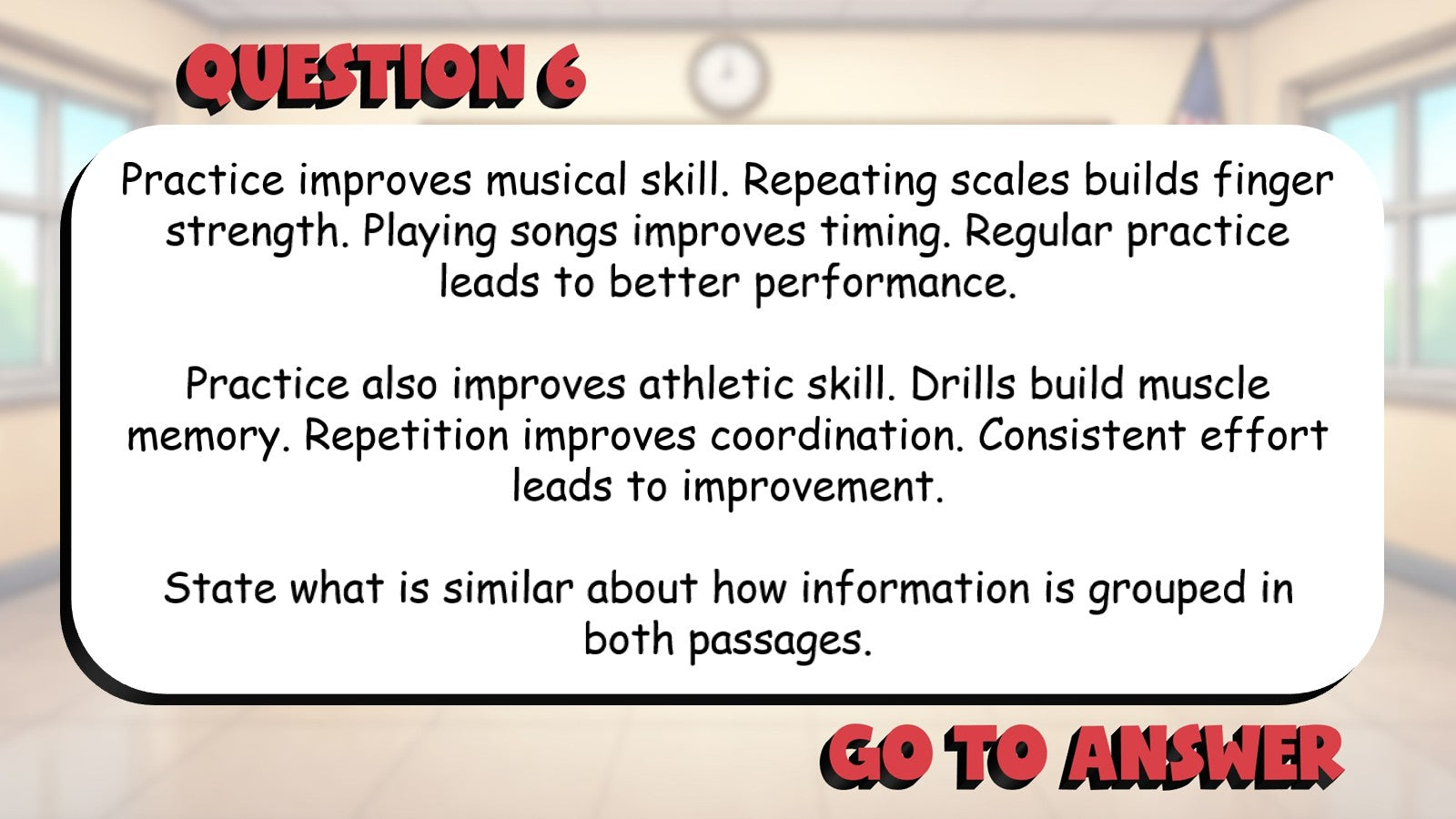 How Sections & Paragraphs Build Understanding BIG TERRIBLE GAME - Grade 5 ELA