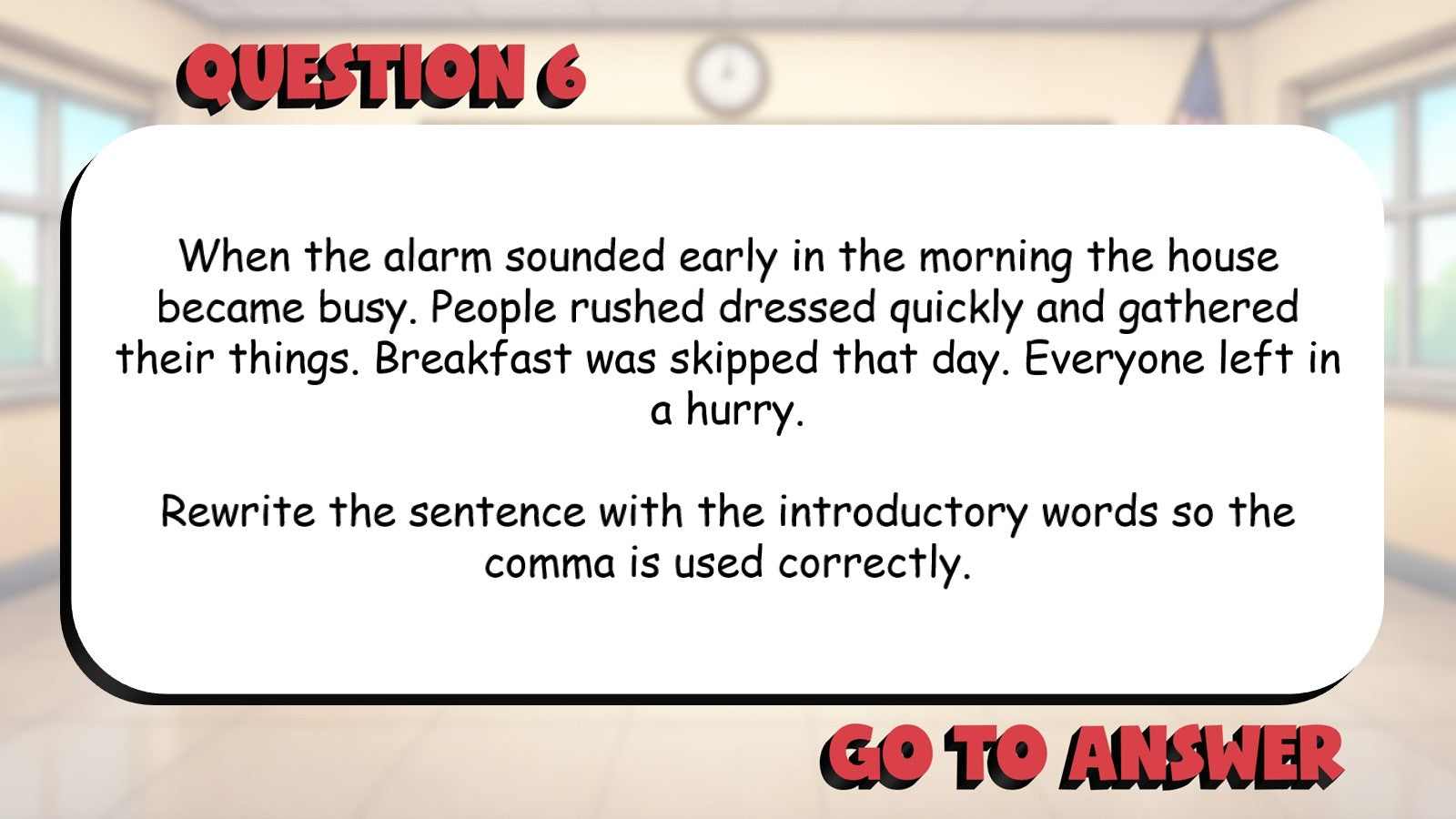 Comma Use in Series & Introductory Elements BIG TERRIBLE GAME - Grade 5 ELA