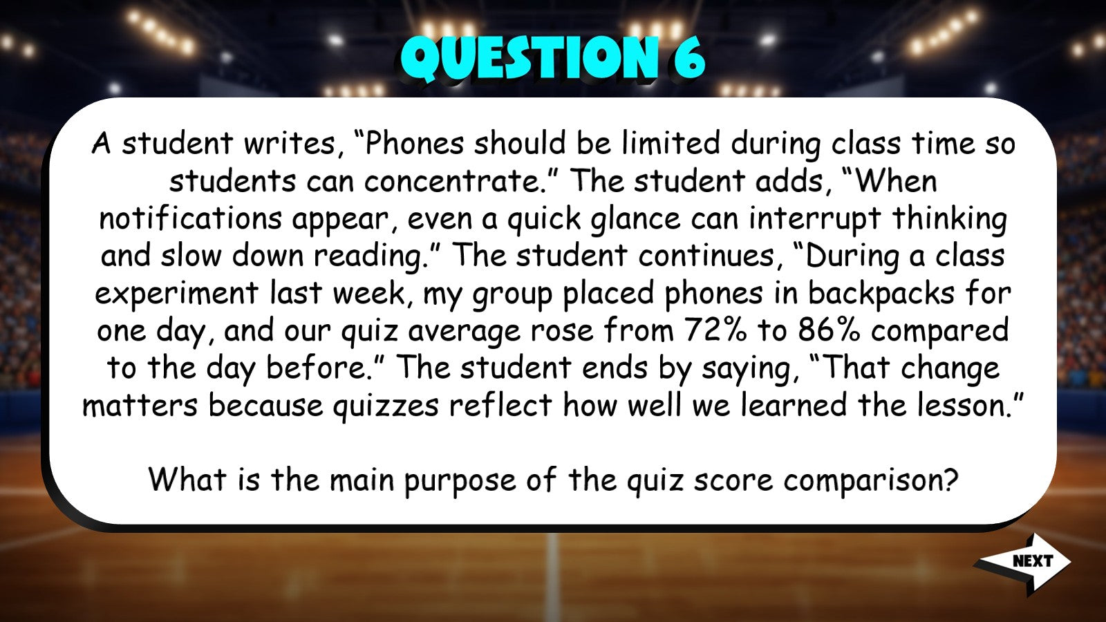 Identify the Purpose of Evidence TRASHKETBALL ELA Game - No Prep Grade 9 Review