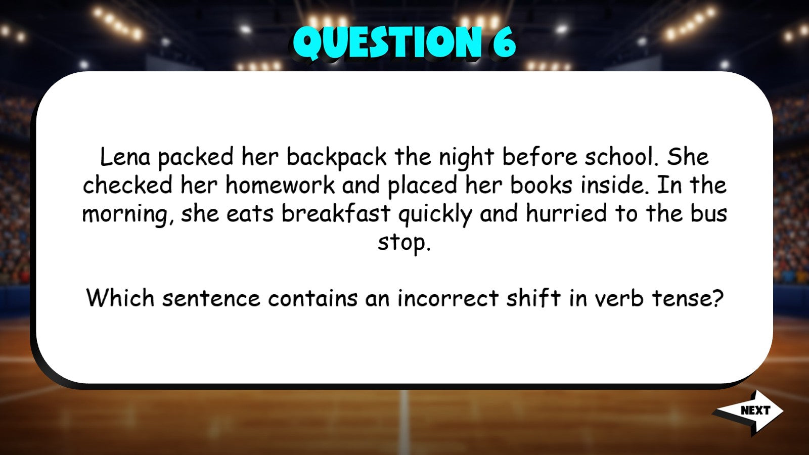Identify Inconsistent Verb Tense Usage TRASHKETBALL ELA Game - No Prep Grade 5
