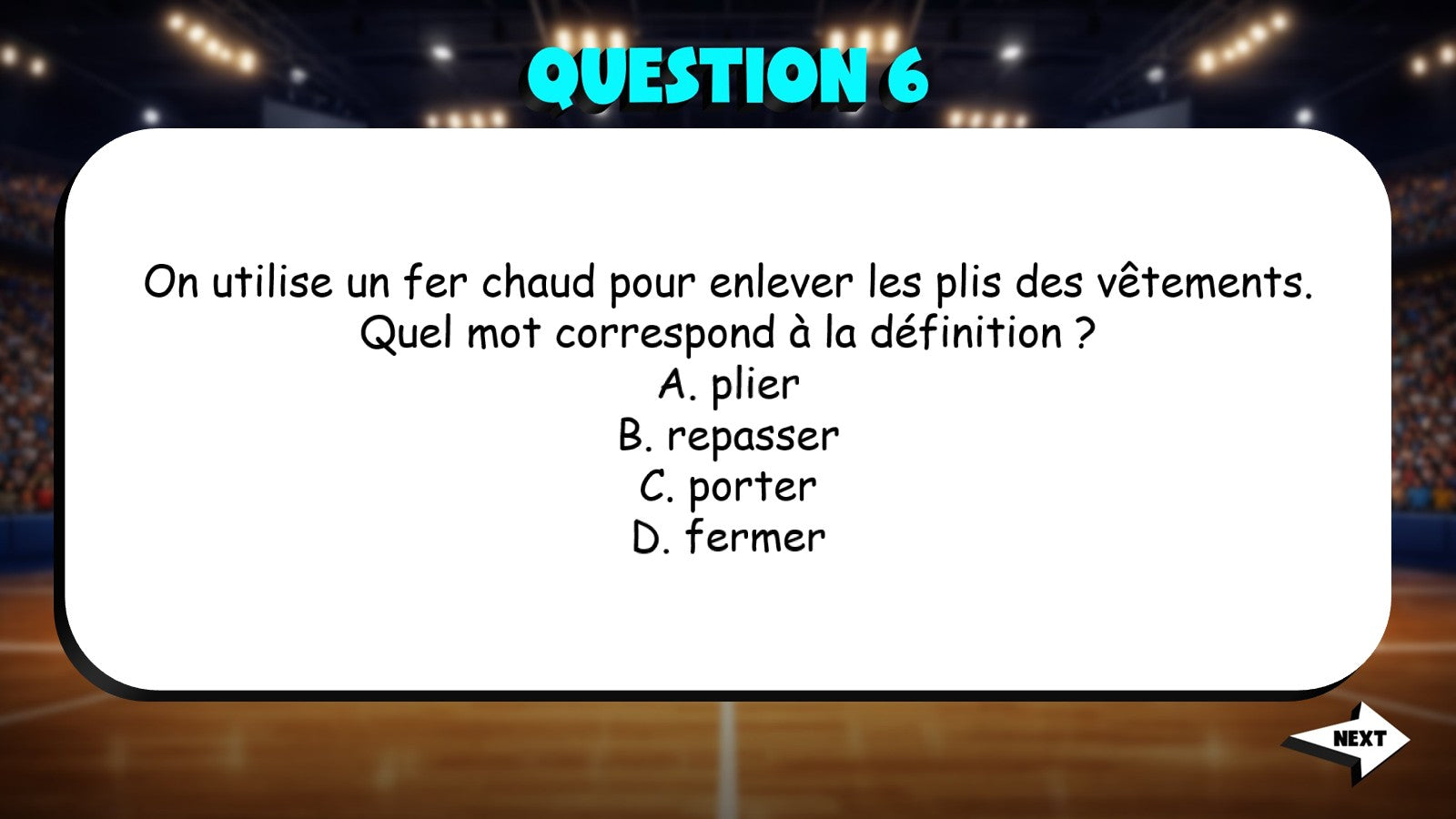Match the Definition - Chores at Home TRASHKETBALL French Game - No Prep