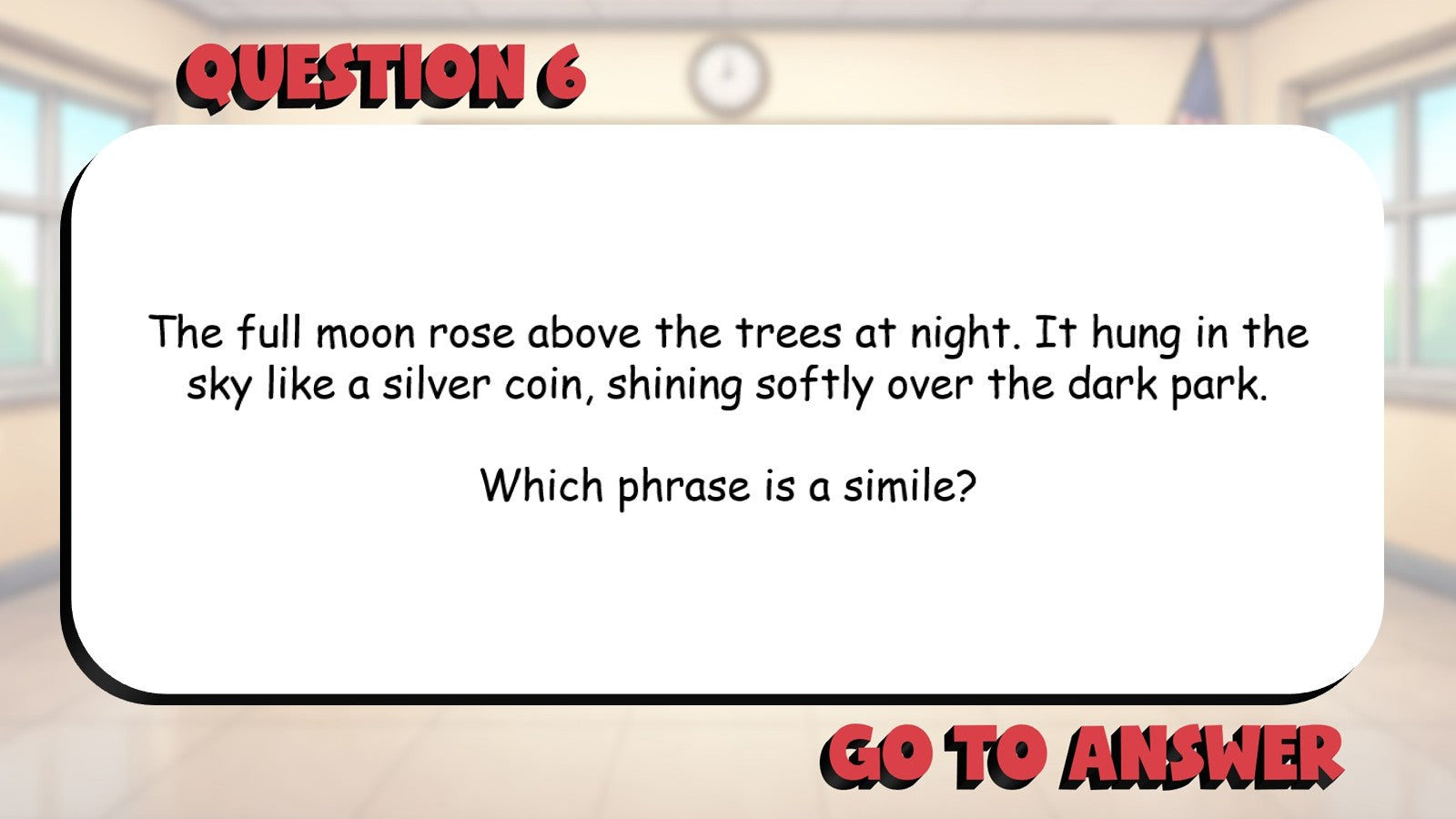 Identify Similes Using Like or As BIG TERRIBLE GAME - No Prep Grade 4 ELA Review