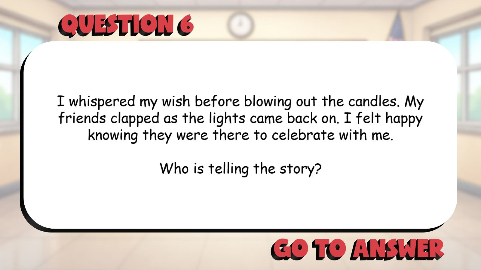 Identify Who Is Telling the Story BIG TERRIBLE GAME - No Prep Grade 3 ELA Review