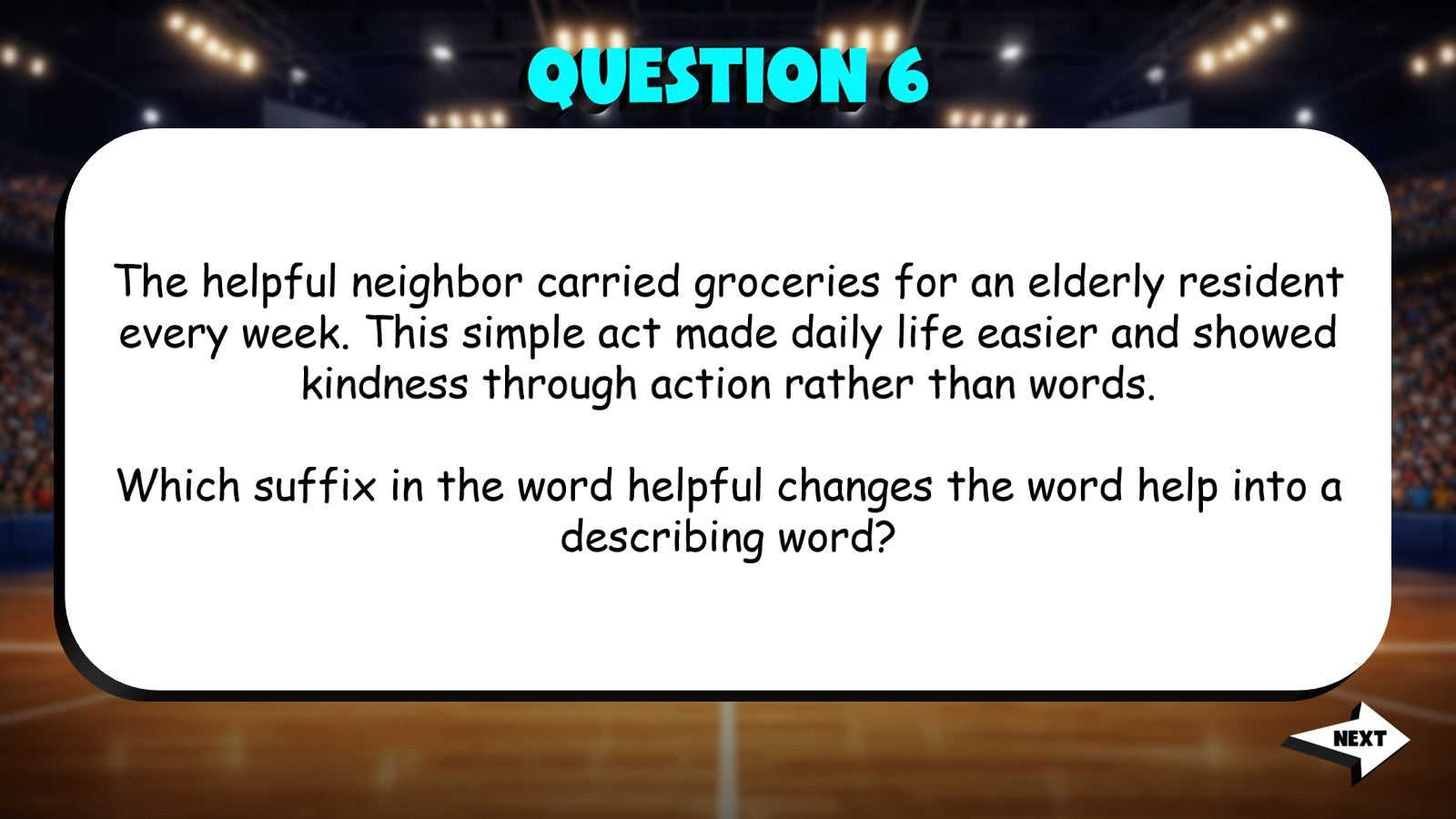 Identify Common Suffixes & Their Meanings TRASHKETBALL ELA Game - Grade 5