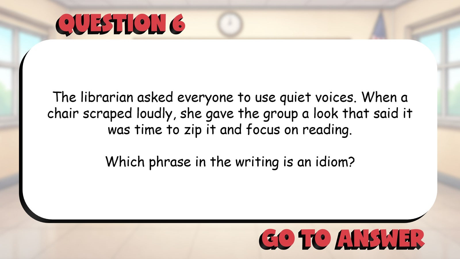 Identify Idioms in Sentences BIG TERRIBLE GAME - No Prep Grade 4 ELA Review