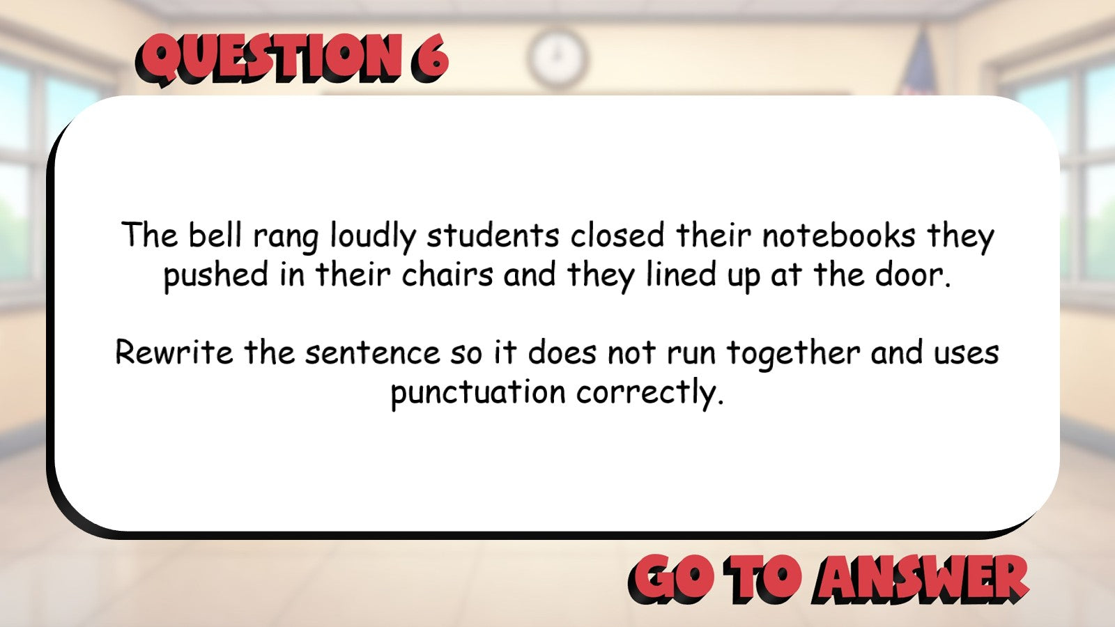Identify Run On Sentences & Comma Errors BIG TERRIBLE GAME - Grade 4 ELA Review
