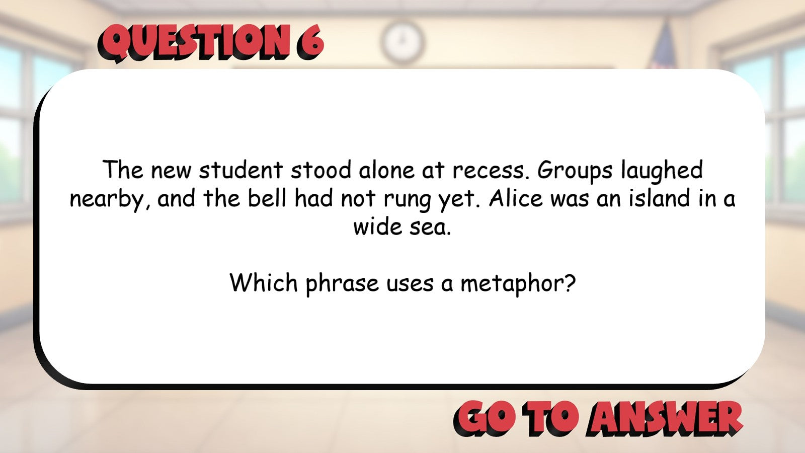 Identify Metaphors in Sentences BIG TERRIBLE GAME - No Prep Grade 4 ELA Review