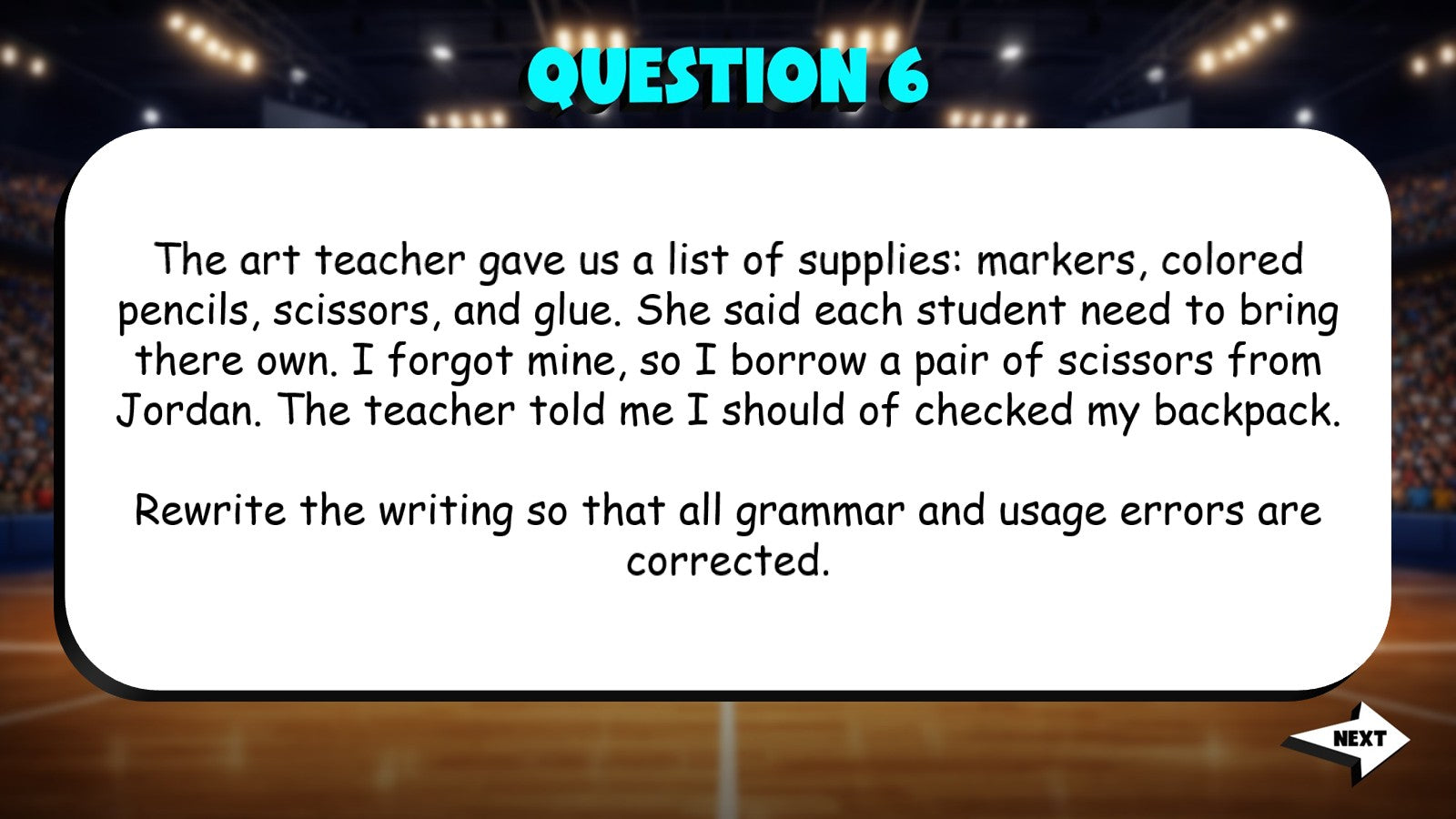 Identify Grammar & Usage Errors TRASHKETBALL ELA Game - No Prep Grade 5 Review