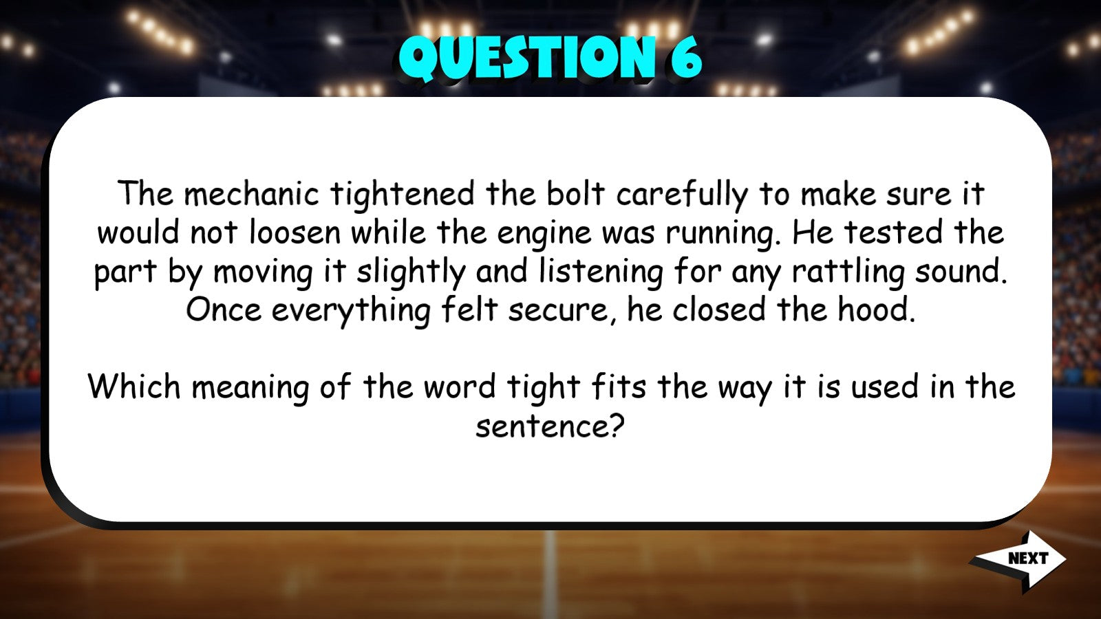 Select the Meaning That Fits the Sentence TRASHKETBALL ELA Game - Grade 5