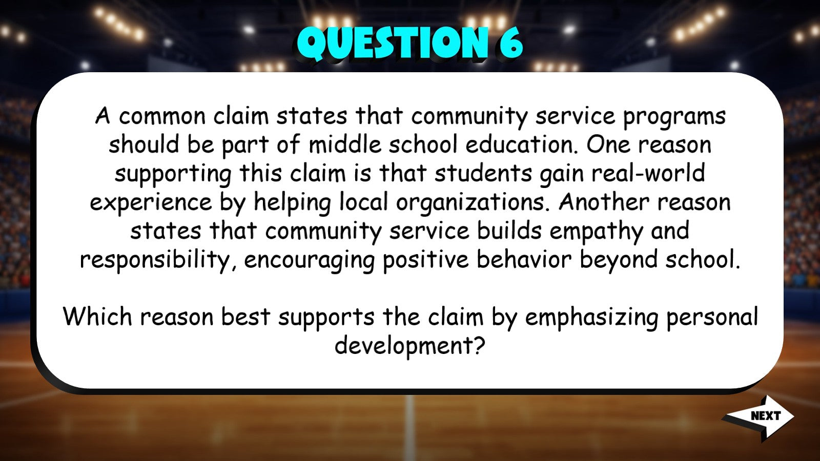 Analyze Reasons Supporting a Claim TRASHKETBALL ELA Game - No Prep Grade 6