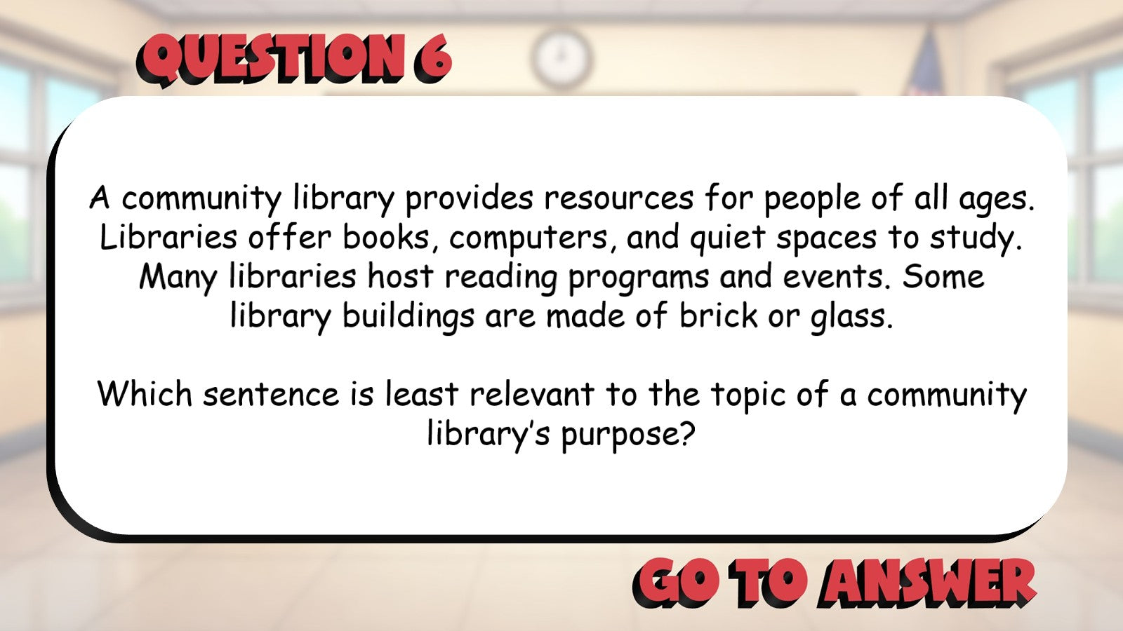 Accurate & Relevant Supporting Information BIG TERRIBLE GAME - Grade 5 ELA