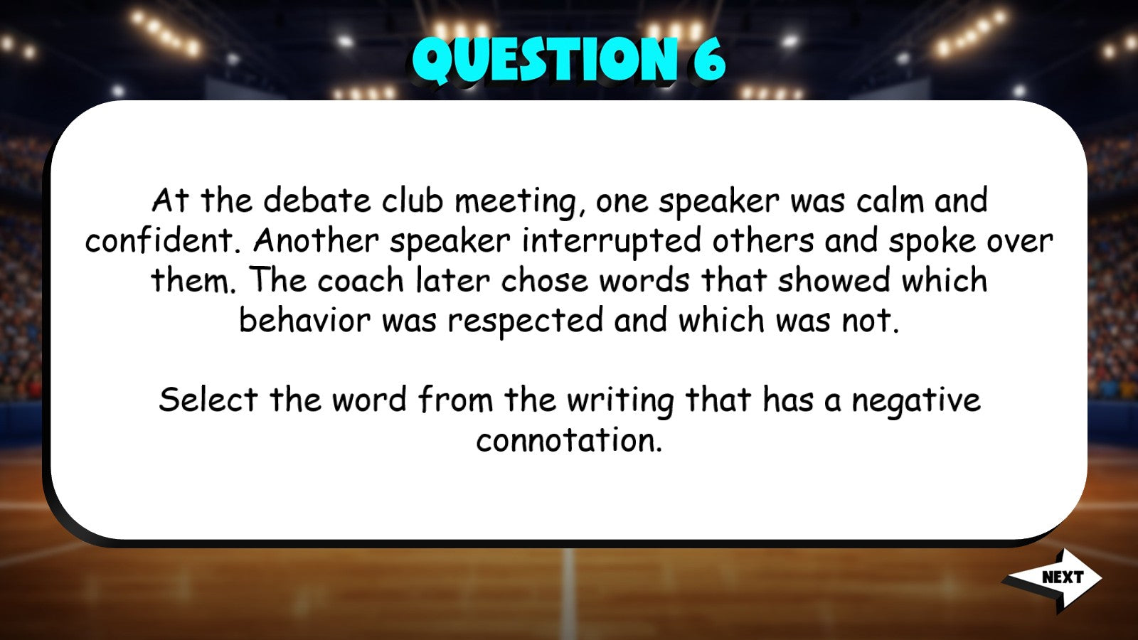 Identify Positive & Negative Connotations TRASHKETBALL ELA Game - Grade 5