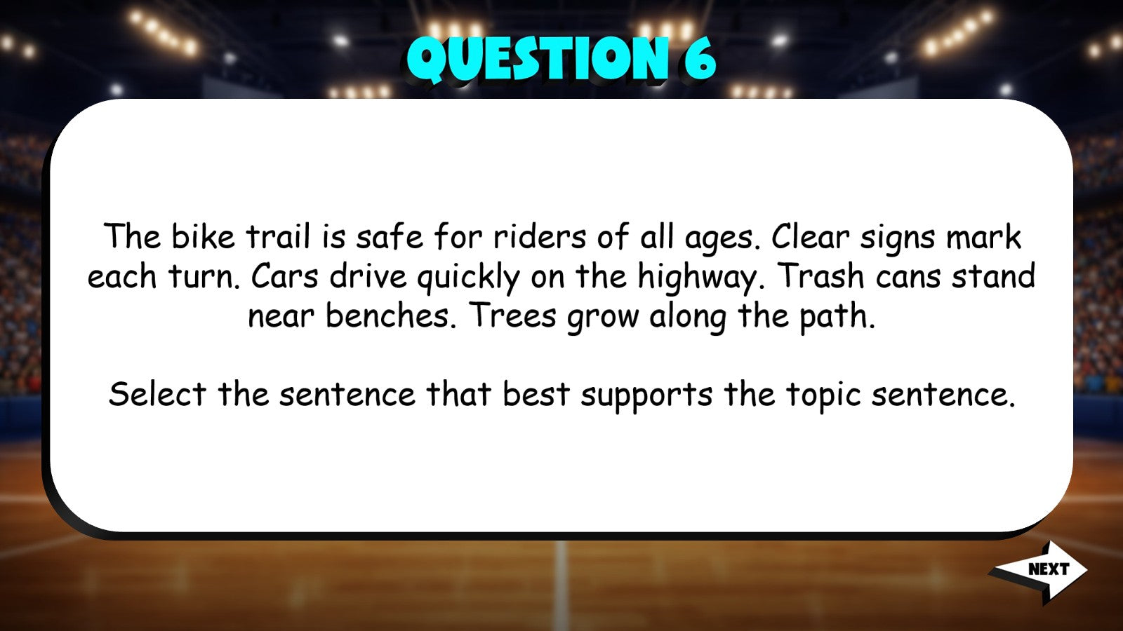 Supporting Details That Match the Topic TRASHKETBALL ELA Game - No Prep Grade 4