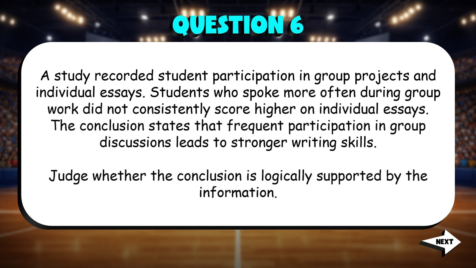 Alignment Between Evidence & Conclusions TRASHKETBALL ELA Game - No Prep Grade 8