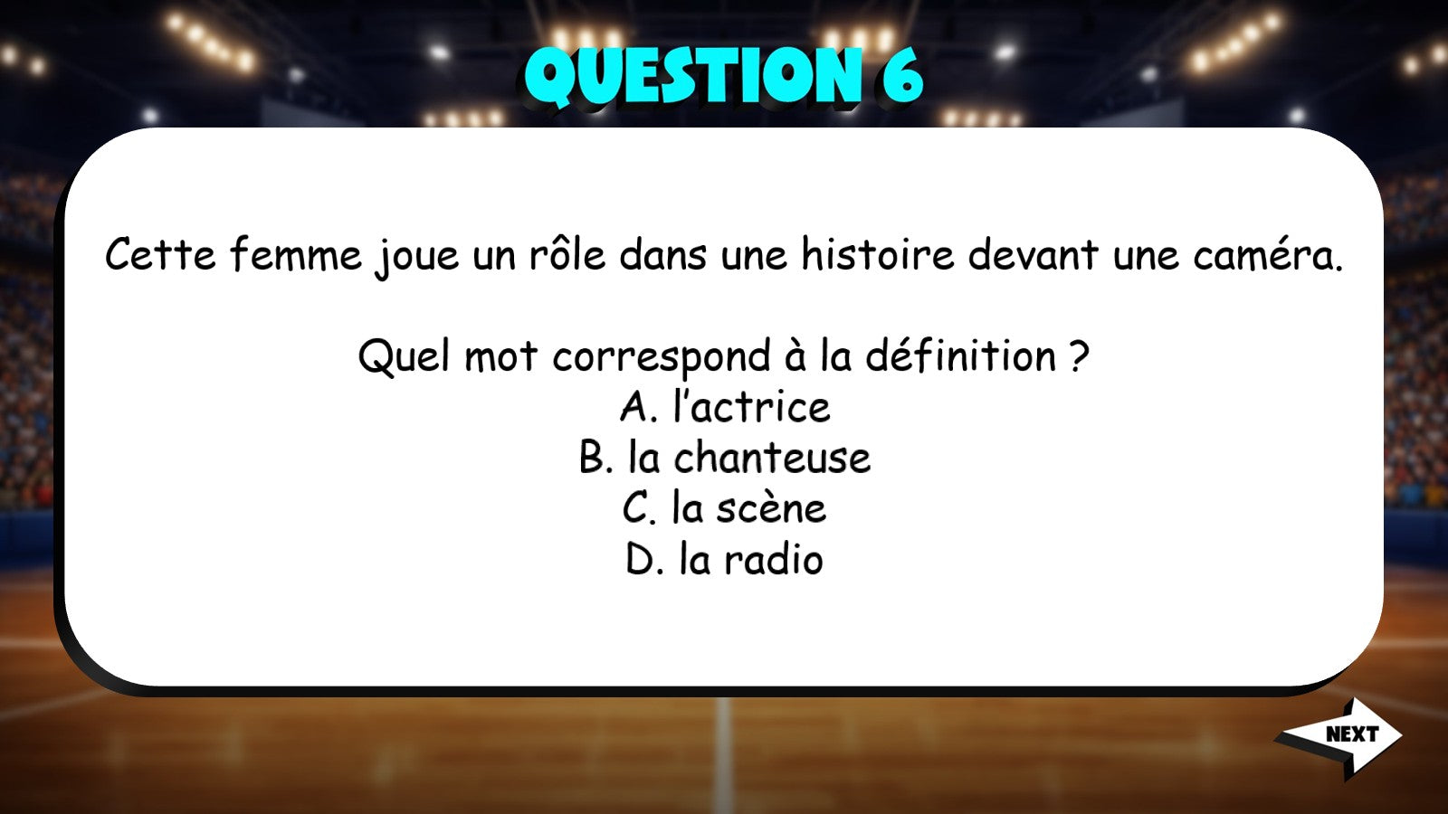 Match the Definition - Movies, Music & Games TRASHKETBALL French Game - No Prep