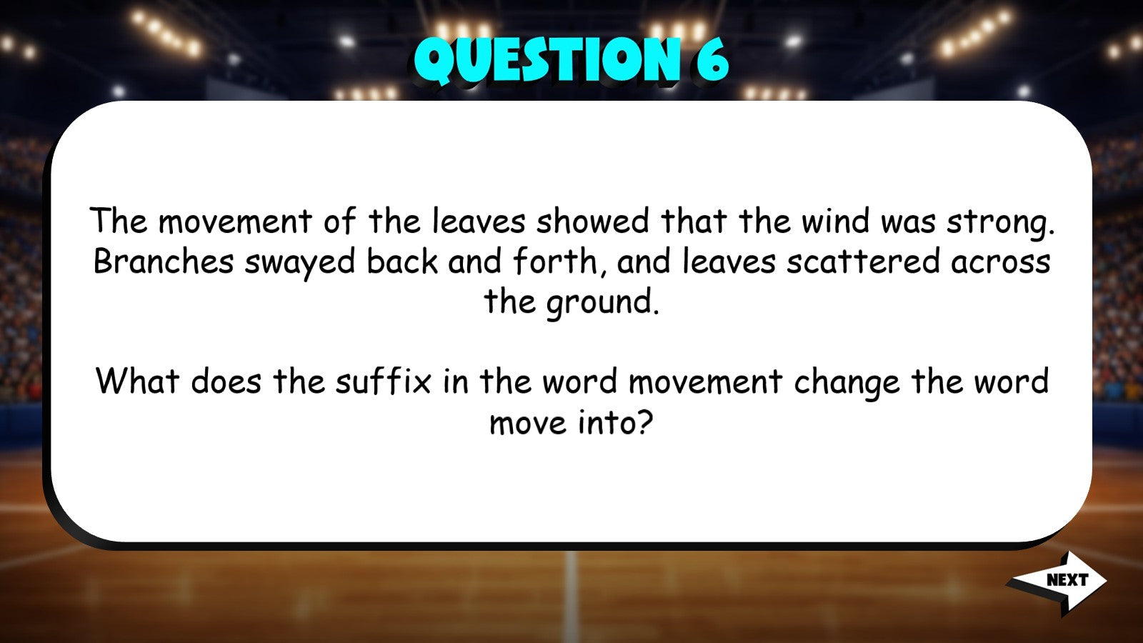 Identify Common Suffixes & Their Meanings TRASHKETBALL ELA Game - Grade 4