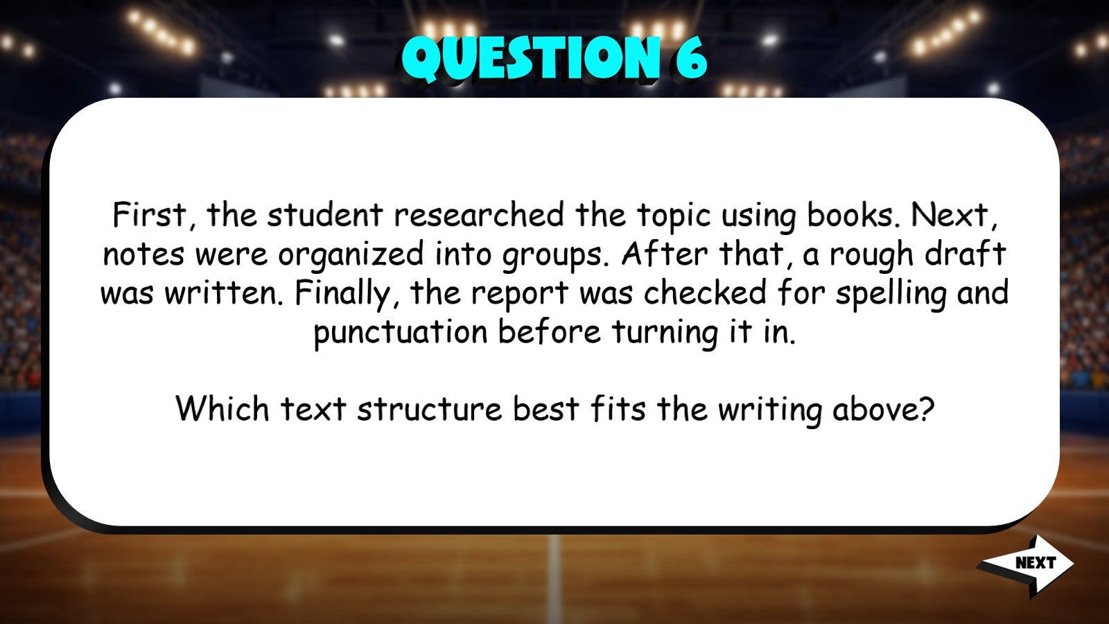 Analyze Text Structure & Organization TRASHKETBALL ELA Game - No Prep Grade 4