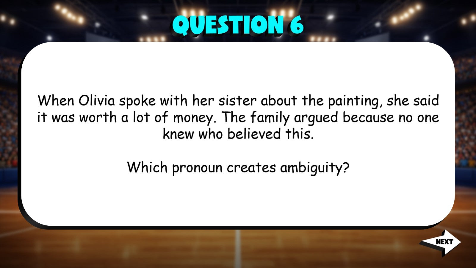 Identify Unclear or Ambiguous Pronouns TRASHKETBALL ELA Game - No Prep Grade 6