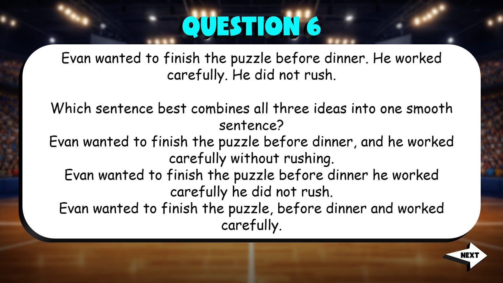 Understand Sentence Structure & Variety TRASHKETBALL ELA Game - No Prep Grade 4