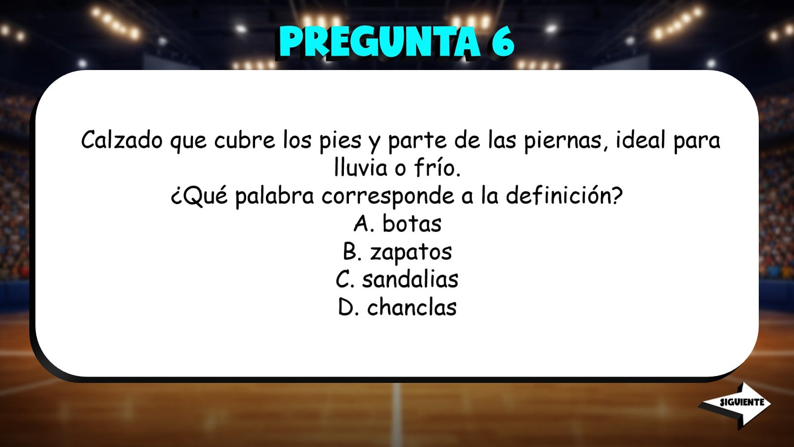 Match the Definition - Clothing TRASHKETBALL Spanish Game - No Prep Exercise