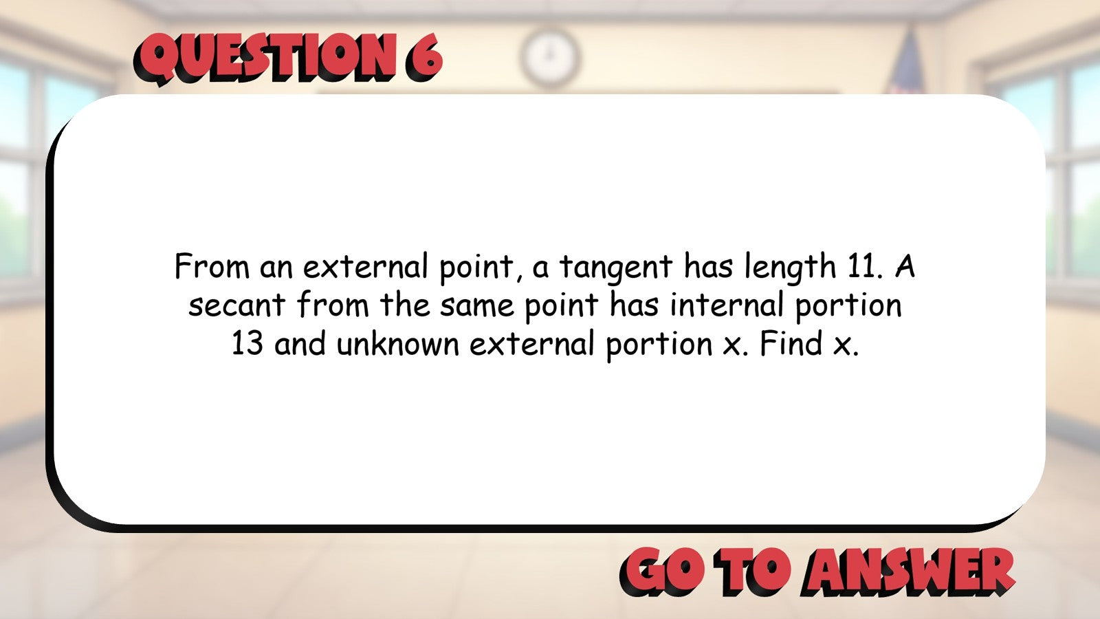 Segment Length Theorem Circles BIG TERRIBLE GAME - No Prep Geometry Math Review