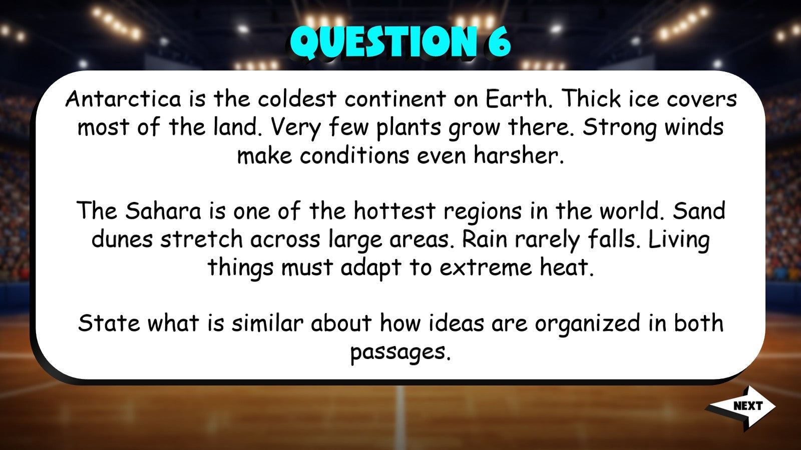 How Sections & Paragraphs Build Understanding TRASHKETBALL ELA Game - Grade 5