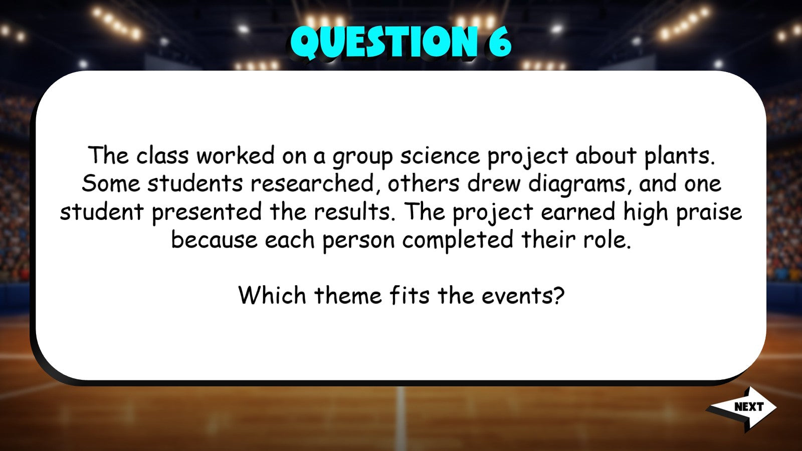 Determine Theme & Supporting Details TRASHKETBALL ELA Game - No Prep Grade 4