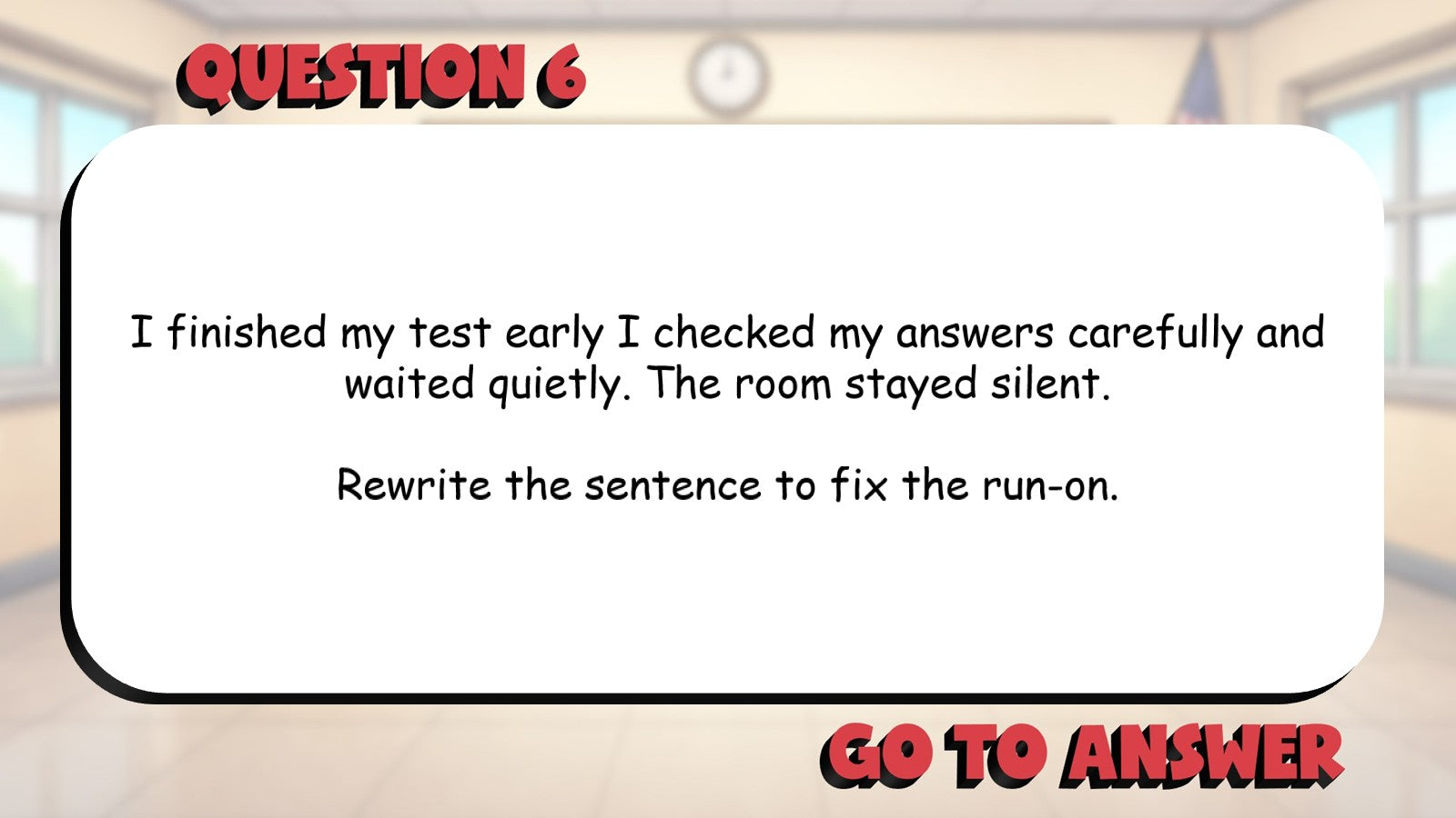 Run On Sentences & Incorrect Comma Usage BIG TERRIBLE GAME - Grade 5 ELA Review