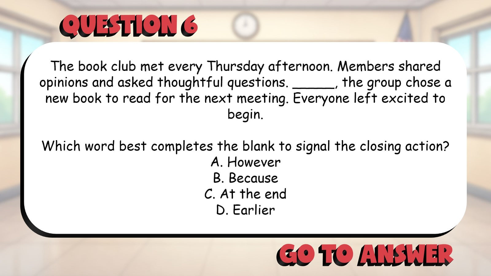 Evaluate Paragraph Organization & Transitions BIG TERRIBLE GAME - Grade 5 ELA