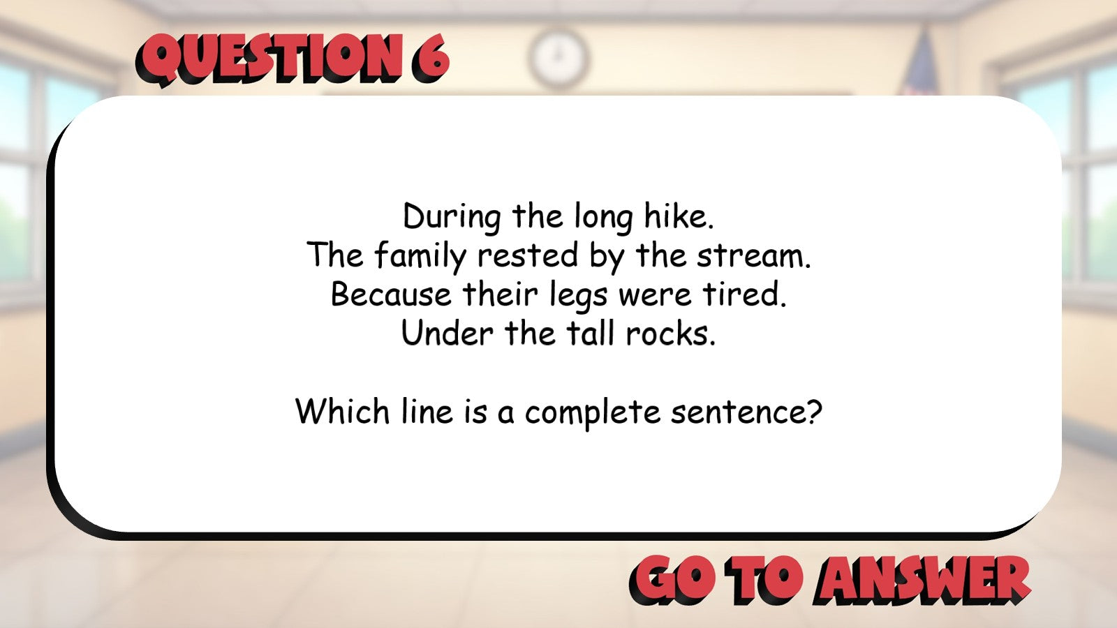 Identify Complete Sentences BIG TERRIBLE GAME - No Prep Grade 3 ELA Review