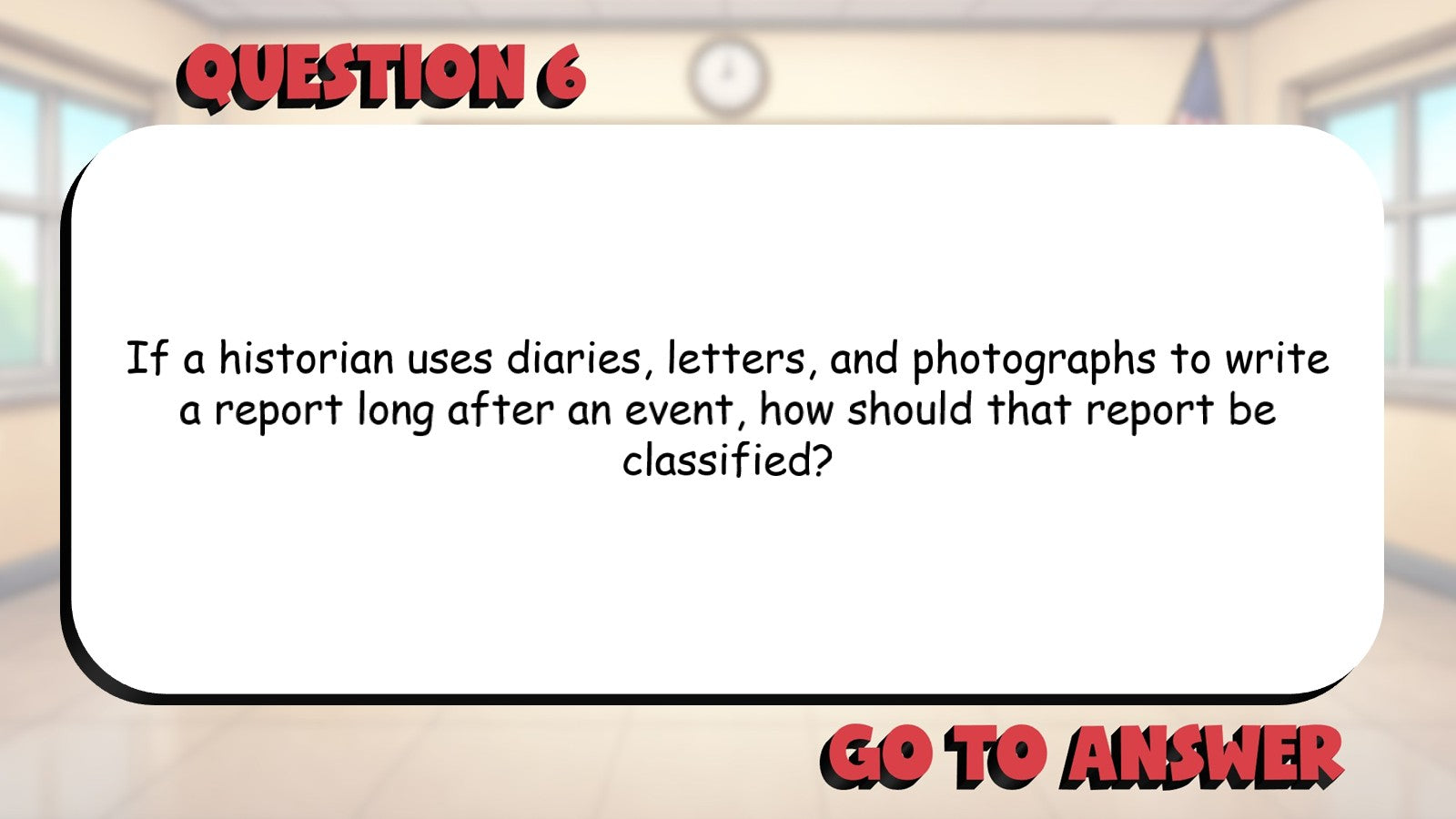 Source Types BIG TERRIBLE GAME - No Prep Grade 4 Socials Review Activity
