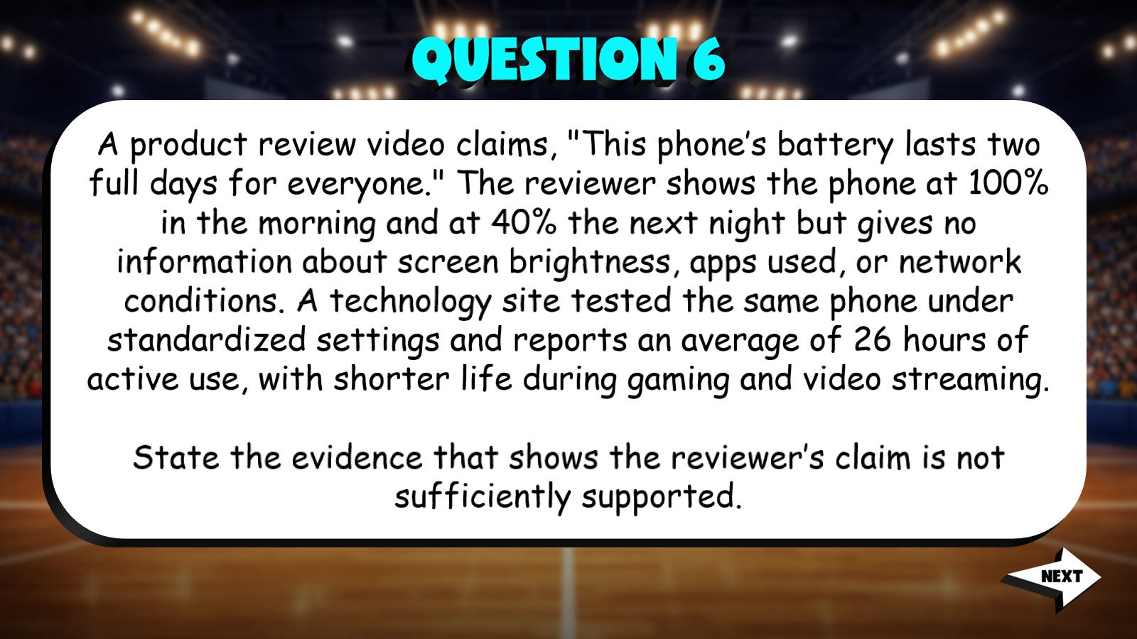 Evaluate Evidence Supporting Claims TRASHKETBALL ELA Game - No Prep Grade 10
