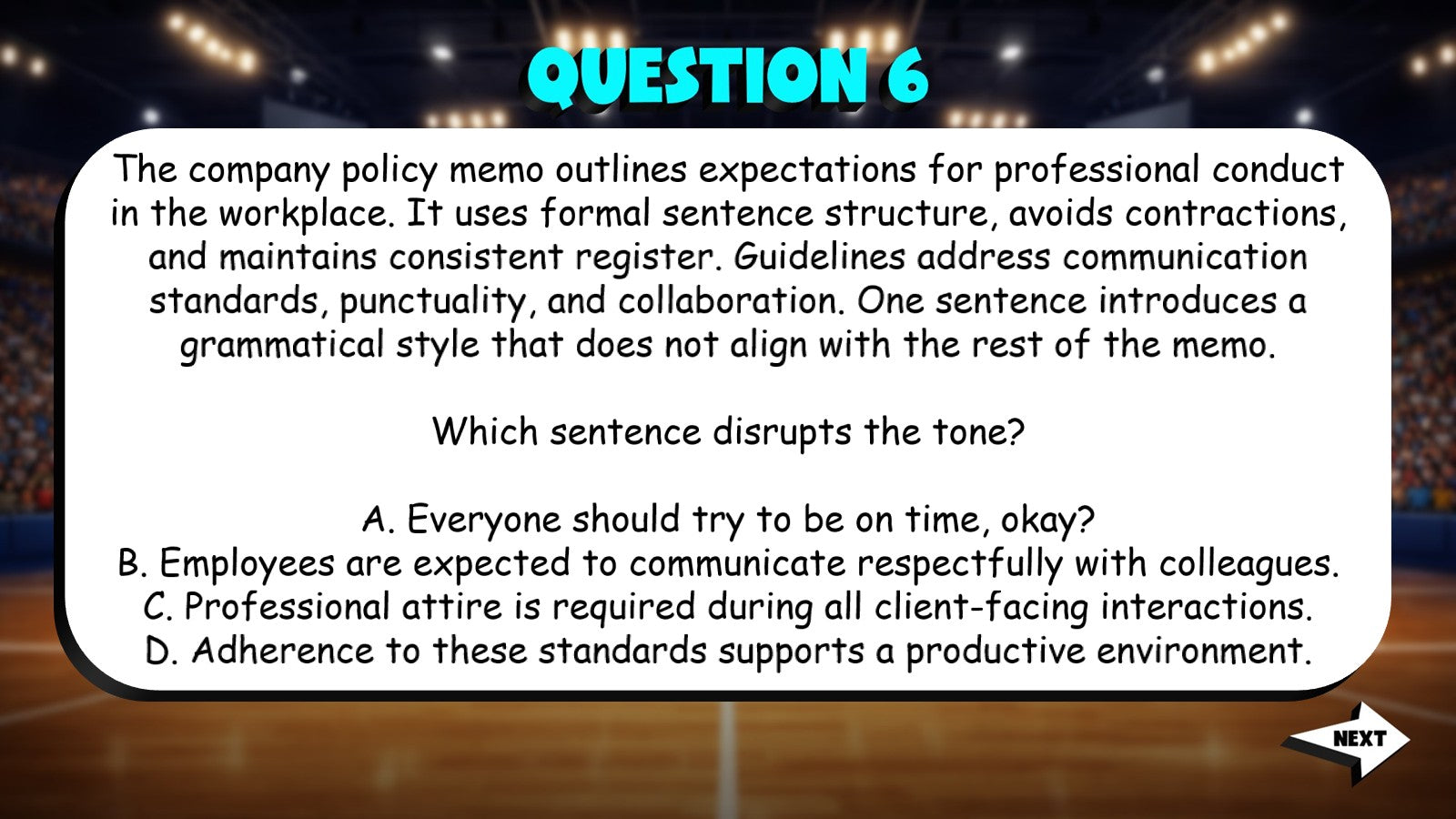 Evaluate Tone Consistency With Grammar TRASHKETBALL ELA Game - No Prep Grade 11