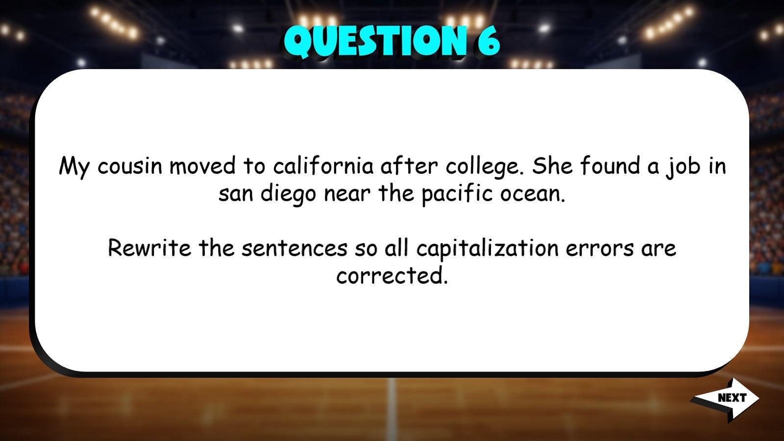 Identify Capitalization Errors TRASHKETBALL ELA Game - No Prep Grade 4 Review