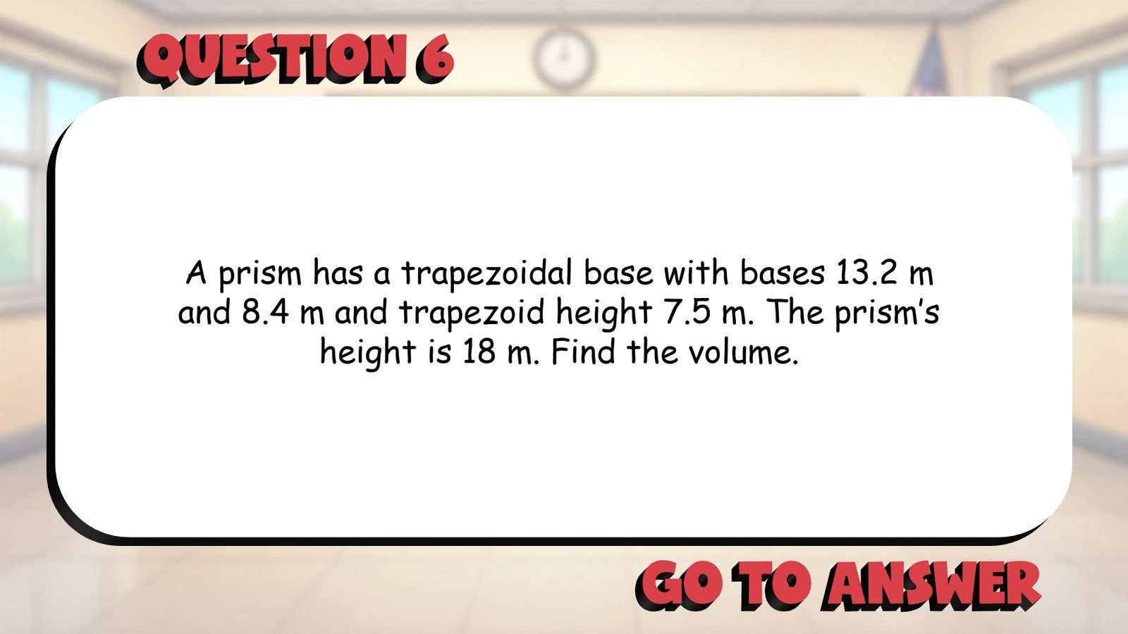 Volume of Prisms BIG TERRIBLE GAME - No Prep Geometry Math Review Activity