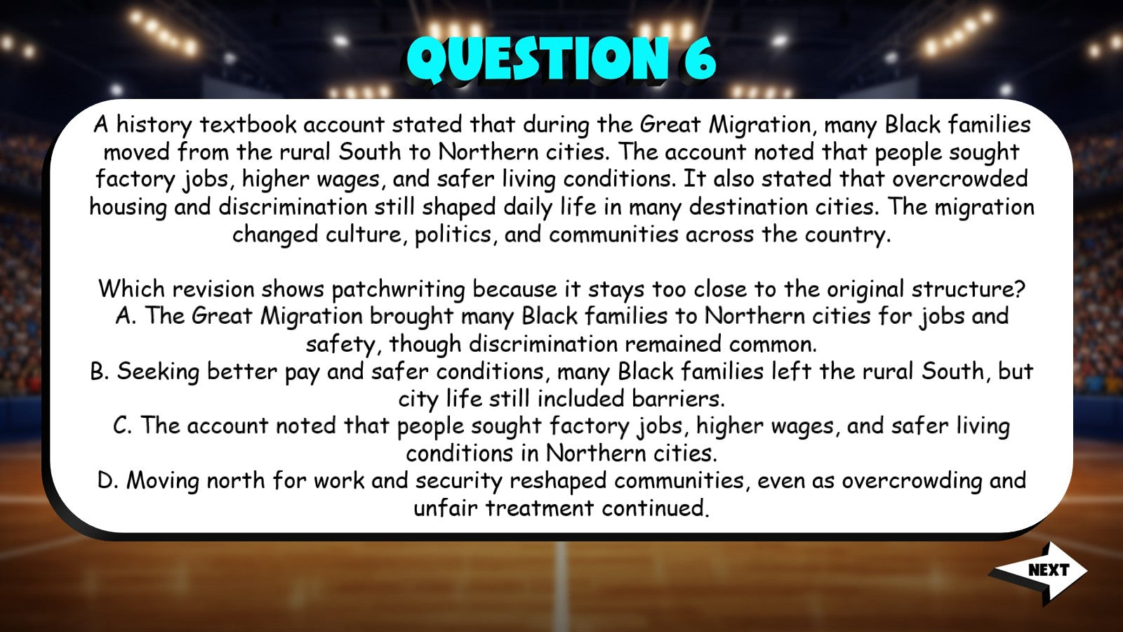 Evaluate Patchwriting & Overlap TRASHKETBALL ELA Game - No Prep Grade 10 Review