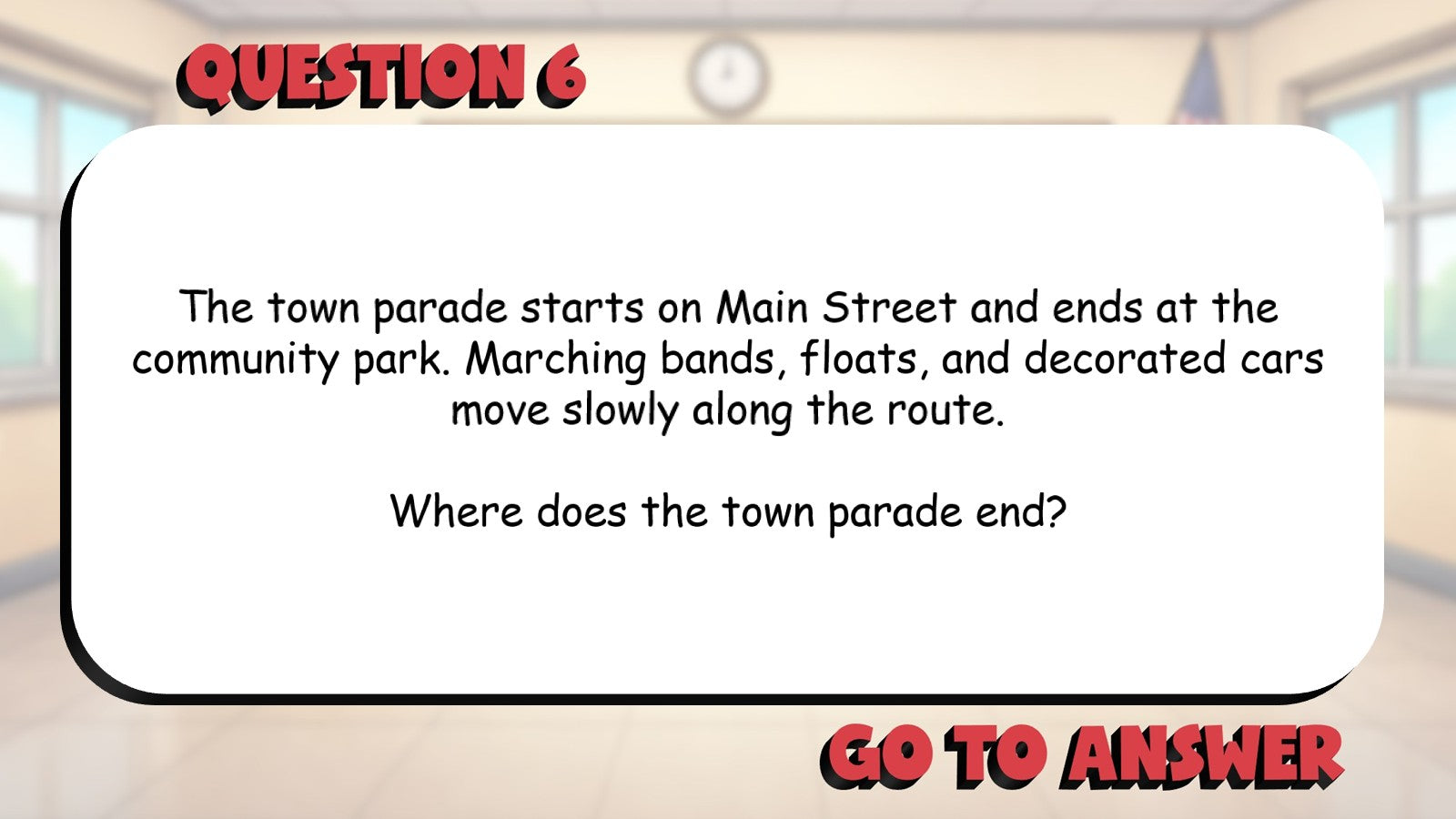Answer W Questions Using Information BIG TERRIBLE GAME - Grade 4 ELA Review
