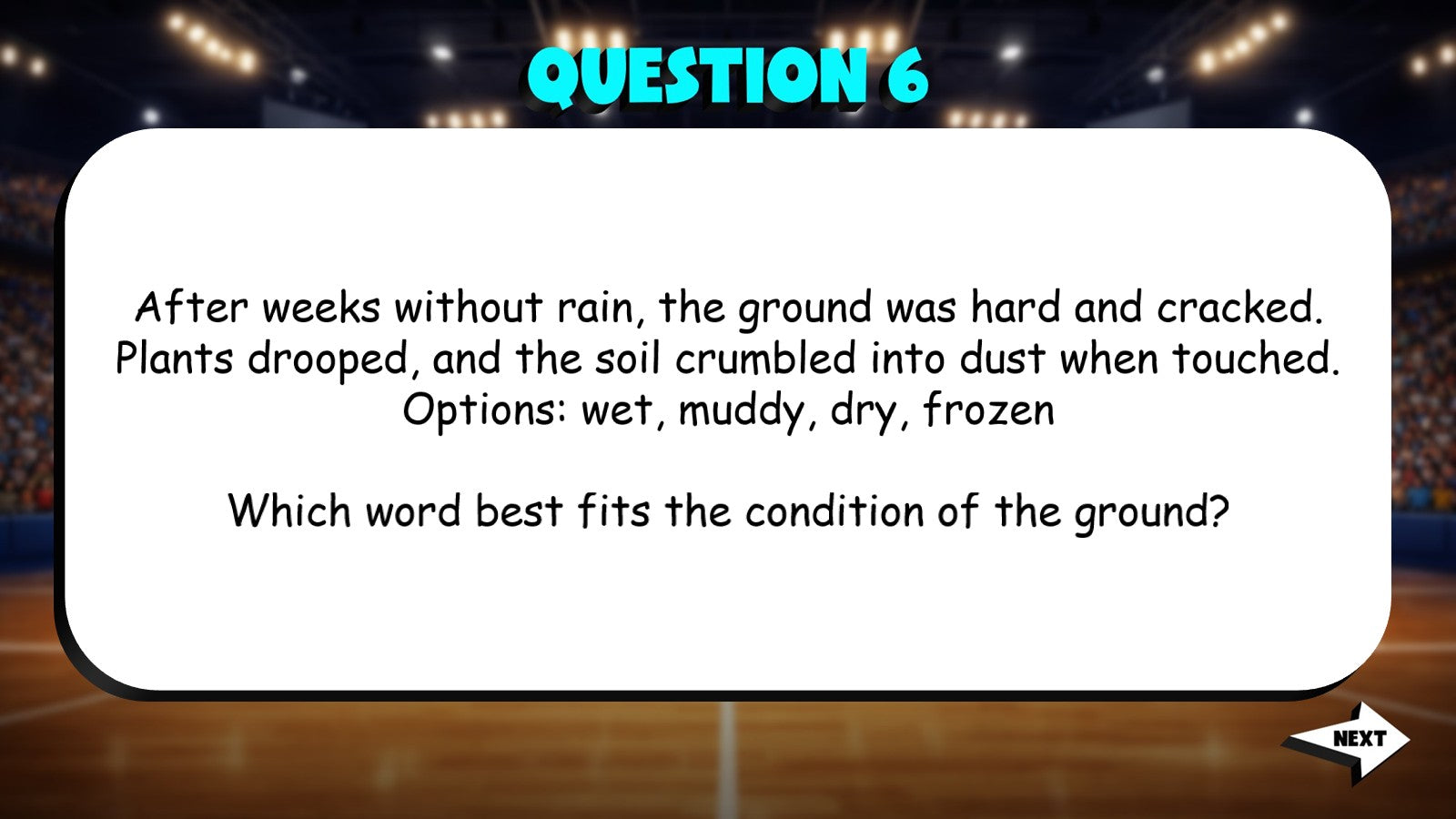Select the Most Precise Word for a Sentence TRASHKETBALL ELA Game - Grade 4