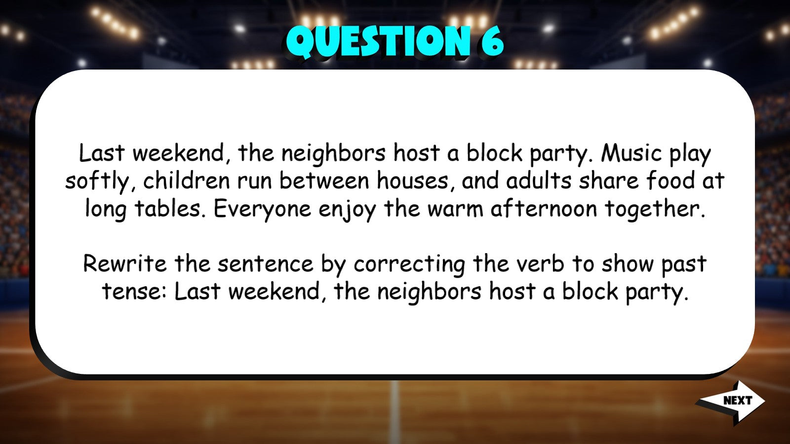 Select Correct Verb Forms TRASHKETBALL ELA Game - No Prep Grade 4 Review