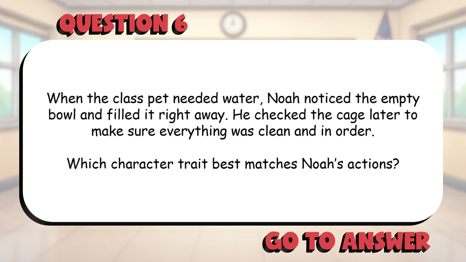 Identify Character Traits Using Actions BIG TERRIBLE GAME - Grade 3 ELA Review