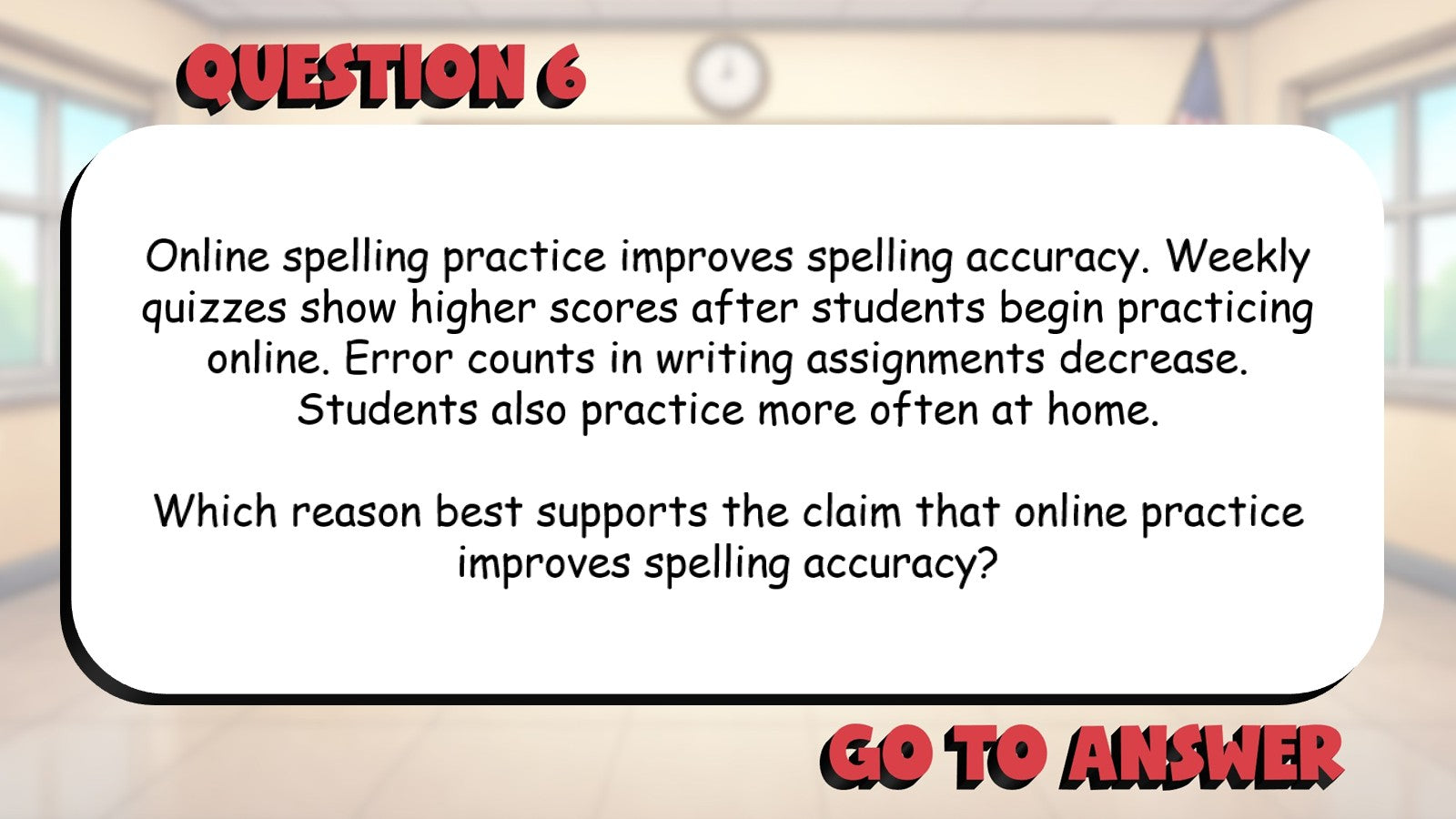 Identify Reasons That Support a Claim BIG TERRIBLE GAME - Grade 5 ELA Review