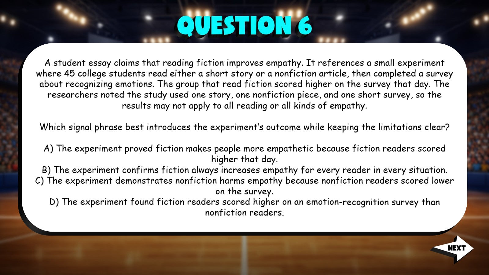 Signal Phrases for Clarity & Credibility TRASHKETBALL ELA Game - Grade 10