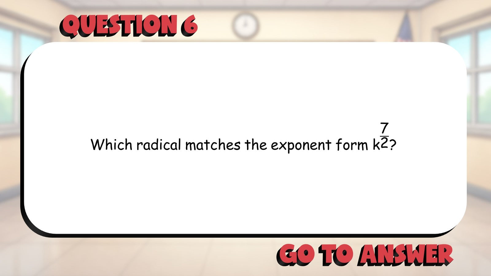 Fractional Exponents BIG TERRIBLE GAME - No Prep Algebra 1 Math Review Activity