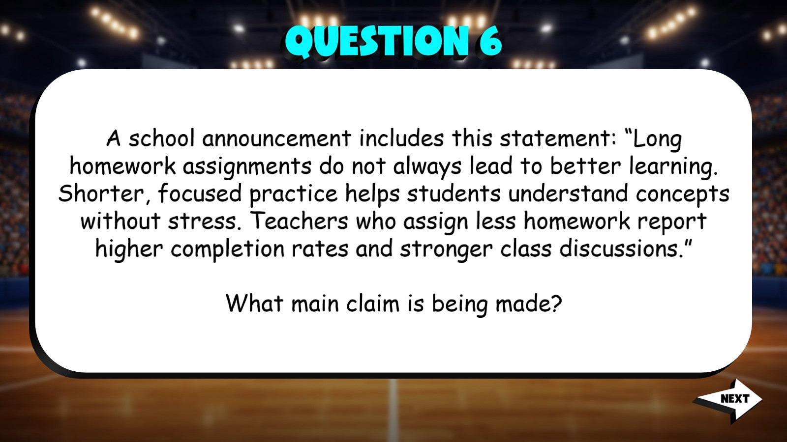 Evaluate Main Claims in Media Messages TRASHKETBALL ELA Game - No Prep Grade 7