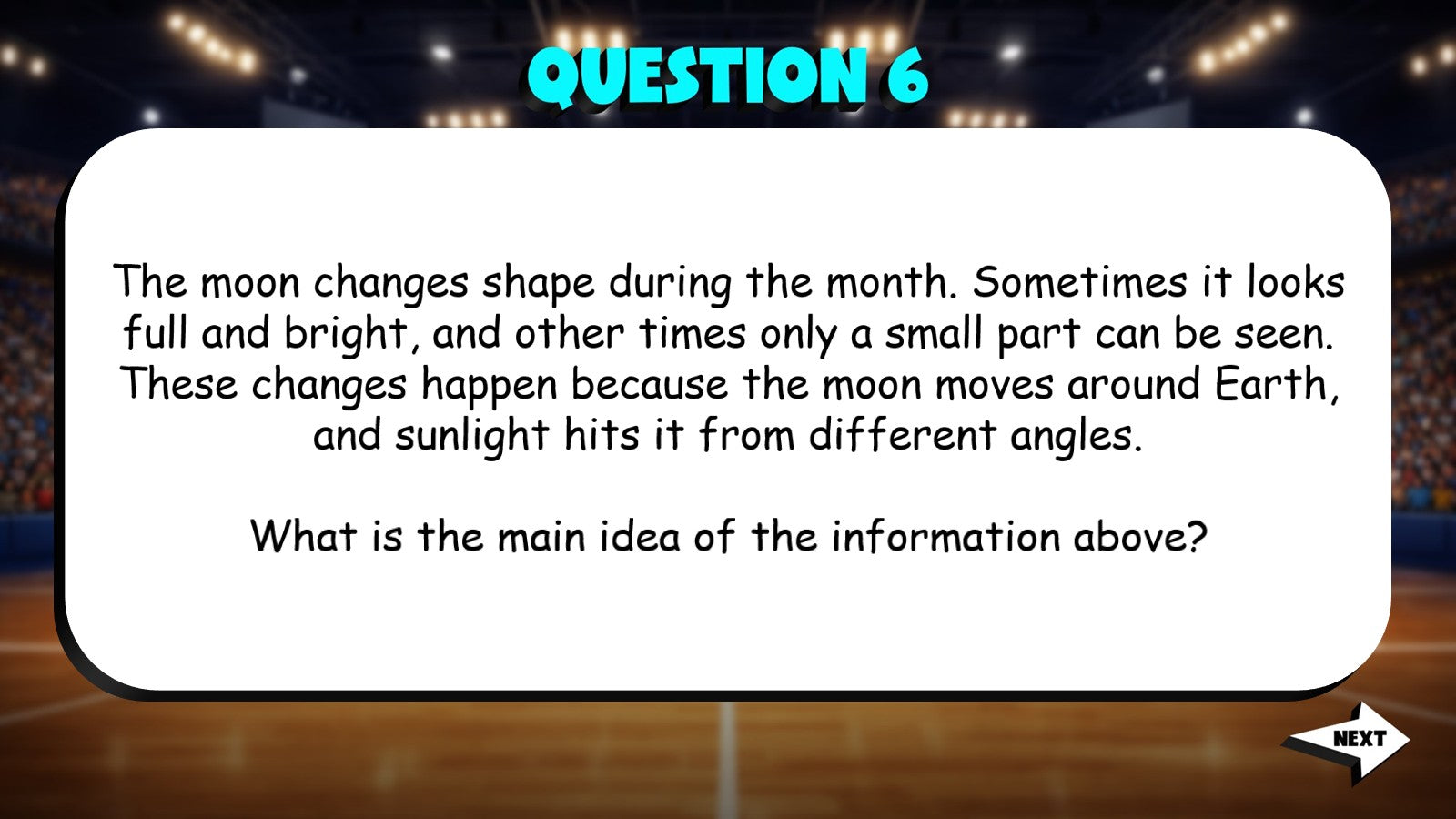 Identify the Main Idea of an Informational Text TRASHKETBALL ELA Game - Grade 4