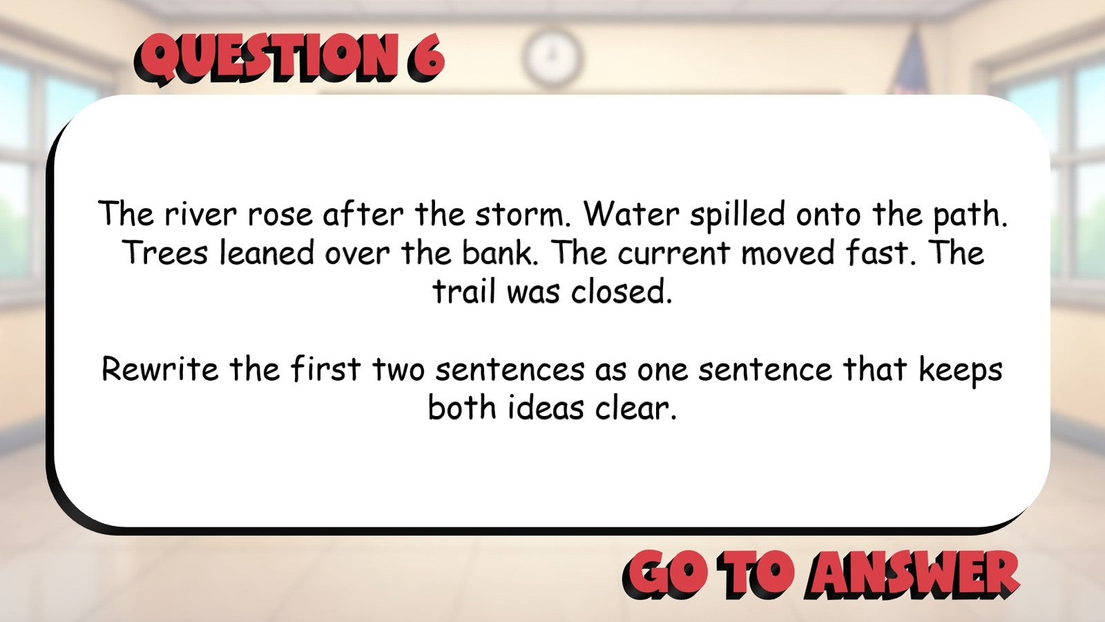 Sentence Structure Clauses & Combining BIG TERRIBLE GAME - Grade 5 ELA Review
